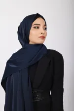 London Blue Turkish Satin Hijab - Image 2