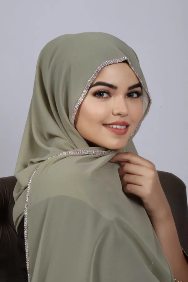 Sage Crystal Hijab - Image 1