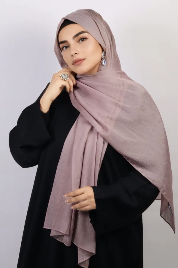 Cinnamon Sparkle Shimmer Chiffon Hijab - Image 2