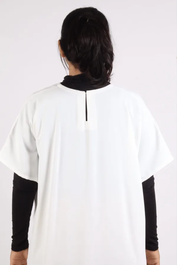 Inner Layering Half-Sleeve Dress / Slip – White - Image 3