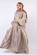 Moroccan Kaftan Organza Abaya - Rose Copper