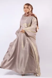 Moroccan Kaftan Organza Abaya - Rose Copper