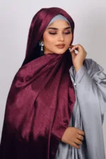 Cherry Wine Marble Satin Hijab