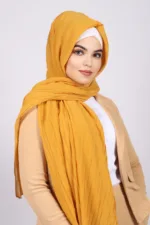 Mango Chiffon Pleated Hijab - Image 2