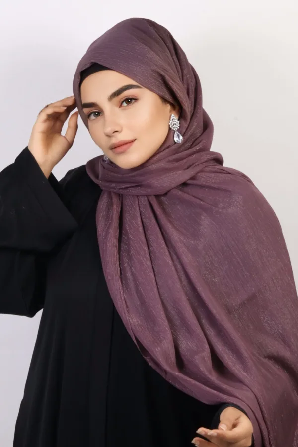 Blackcurrant Shimmer Chiffon Hijab - Image 2