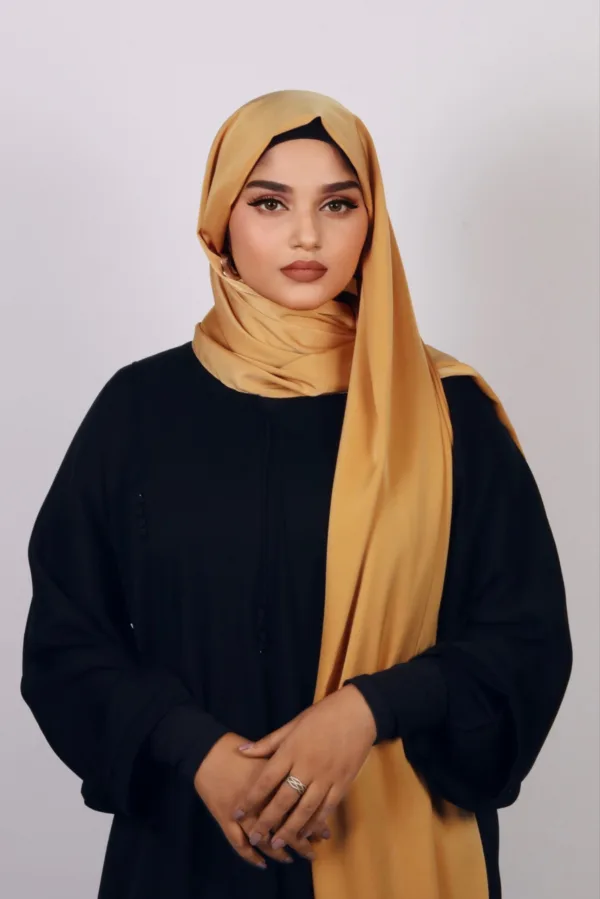 DA046F3E-336D-4C52-A355-E06093B5445A-1.jpeg Matt Gold Medina Silk Hijab - Image 1
