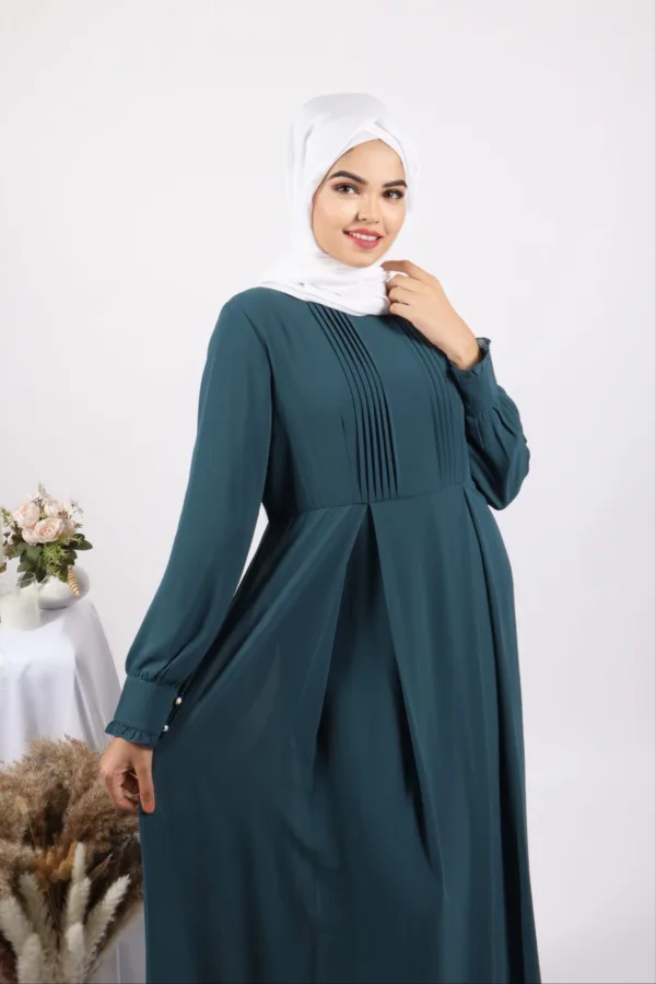 Leah Modest Wear Abaya / Dress - Teal - Image 3