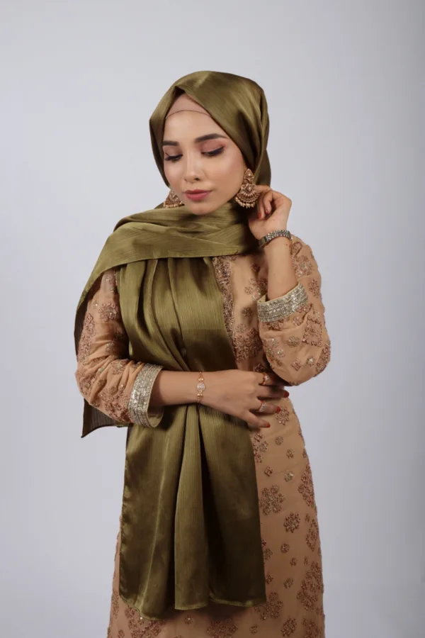 Lime Muna Satin Hijab - Image 1