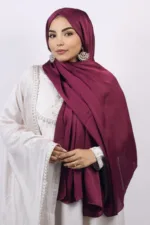 Wine Rose Muna Satin Hijab