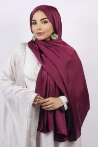 Wine Rose Muna Satin Hijab