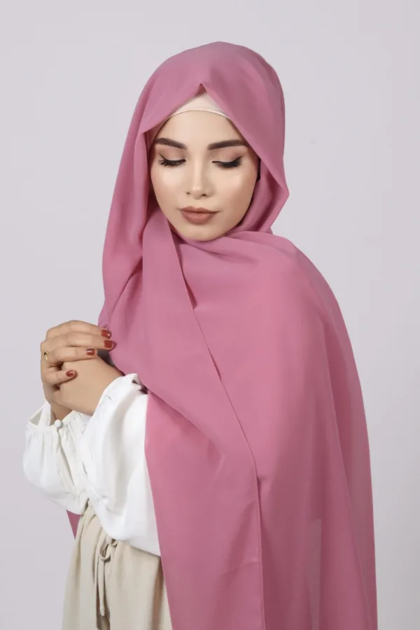 Blush Pink Premium Chiffon Hijab - Image 2