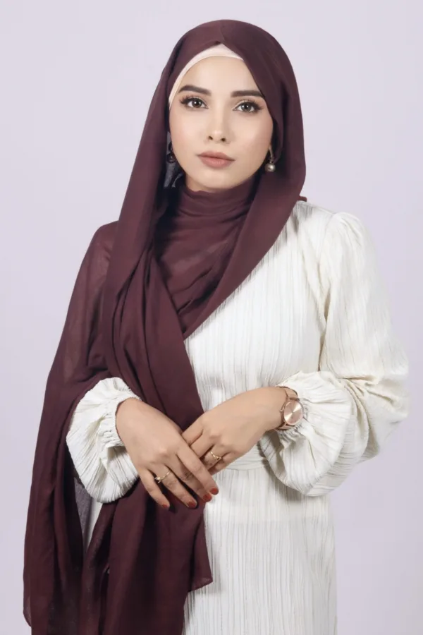 Wine Classic Cotton Hijab - Image 2