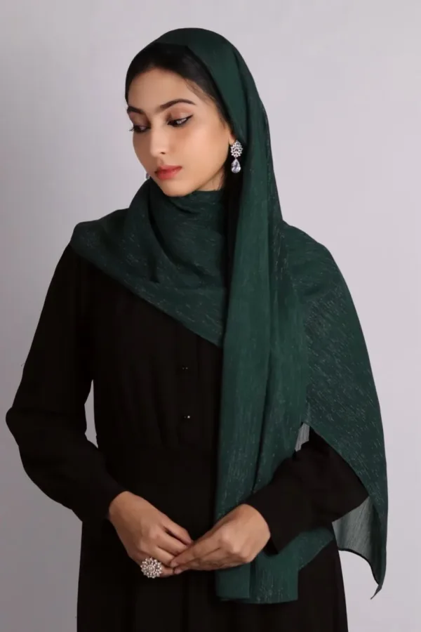 Savana Green Shimmer Chiffon Hijab - Image 3