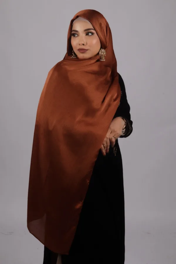 Copper Nut Muna Satin Hijab - Image 2