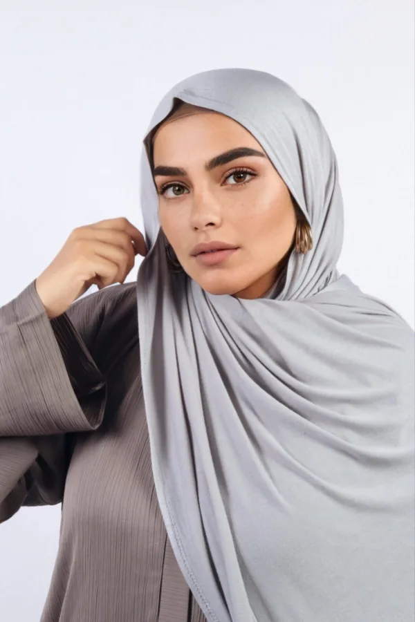 Classic Grey Classic Jersey Hijab - Image 1