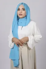 Island Blue Premium Chiffon Hijab - Image 2