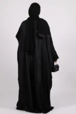 Nadira Luxury Kaftan Front Open with Black Diamond Trim - Kohl - Image 7