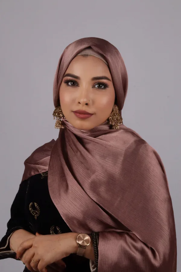 Cinnamon Smoke Muna Satin Hijab - Image 2