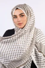 Taupe Modal Keffiyeh Hijab - Image 2