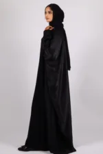 Nadira Luxury Kaftan Front Open with Black Diamond Trim - Kohl - Image 6