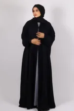 Ariana Full Umbrella Pleat Front Open with Black Diamond Trim - Midnight - Image 4