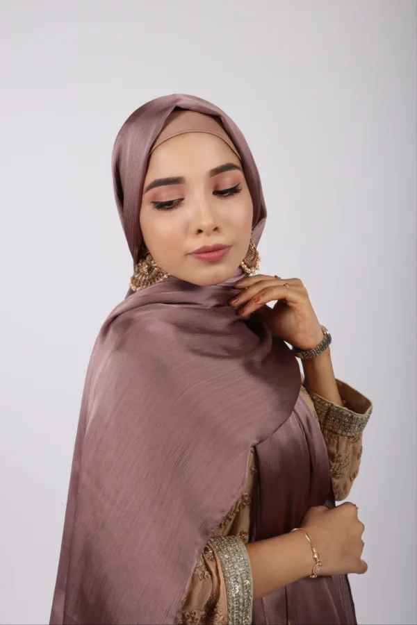 Mocha Muna Satin Hijab - Image 3