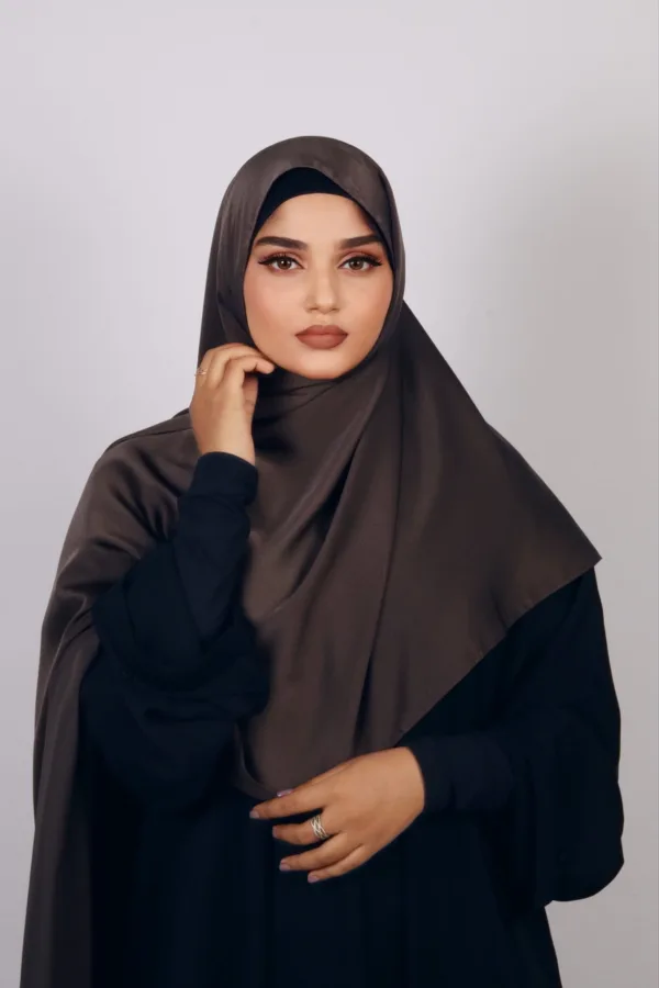 Deep Trouffle  Medina Silk Hijab - Image 2