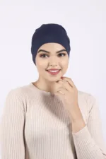 Navy Ribbed Tube Cap