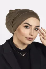 Olive Jersey Cotton Tube Hijab Cap