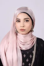 Coral Sand Organza Shimmer Hijab - Image 3