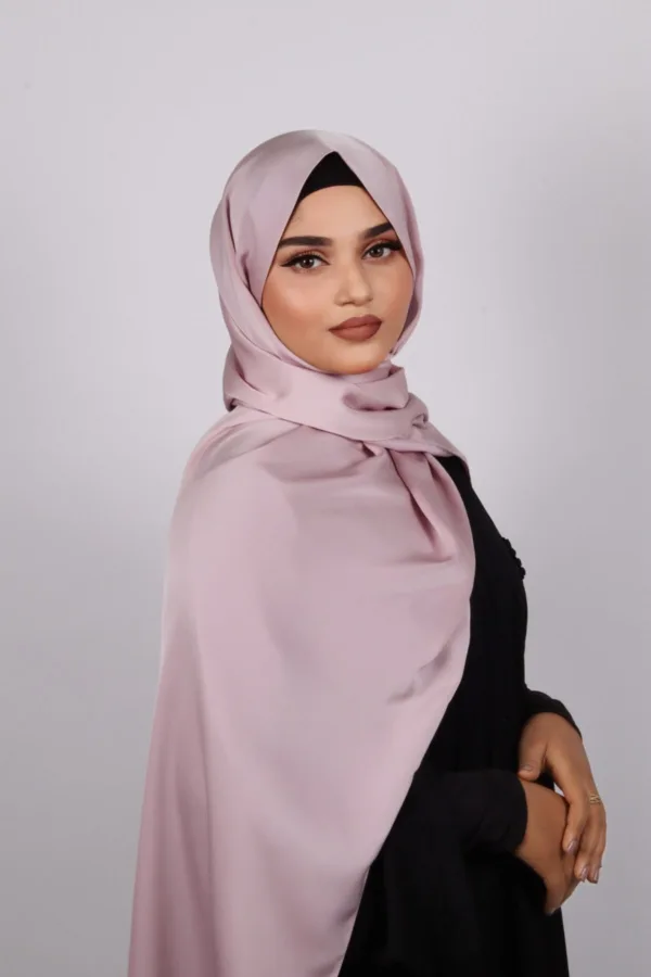 Gloss pink Medina Silk Hijab - Image 1