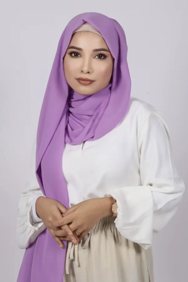 Lavender Premium Chiffon Hijab - Image 1
