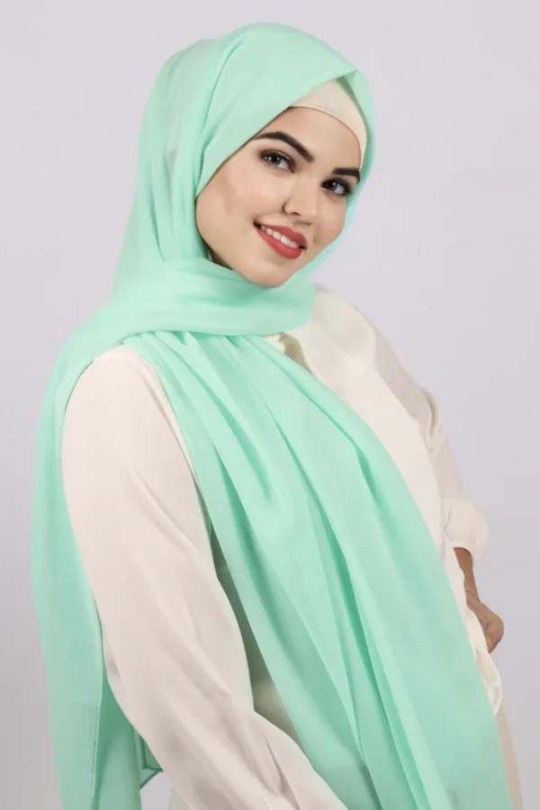 F209B5F8-05F8-4233-9507-FE15B95F76CE-2.jpeg Mint Premium Chiffon Hijab - Image 1