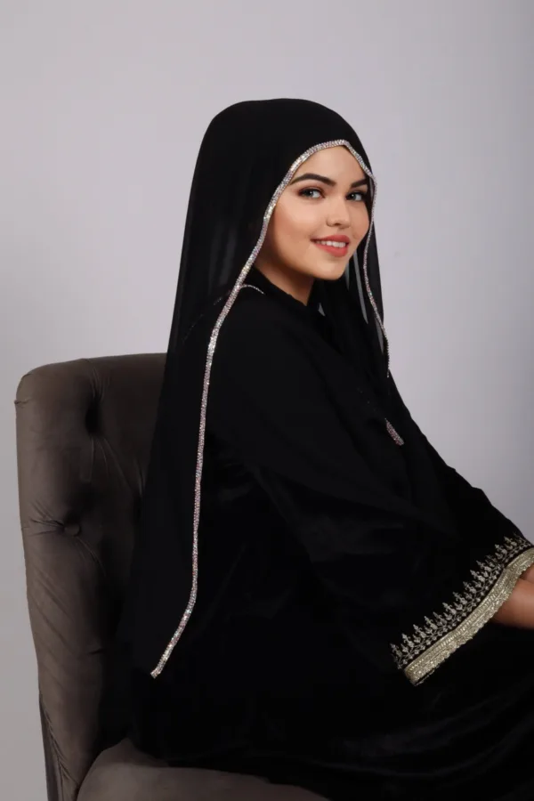 Black Crystal Hijab - Image 1