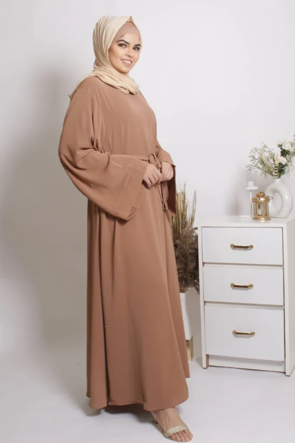 Eve Classic Abaya Dress - Tan - Image 4