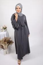 Eve Classic Abaya Dress - Grey - Image 2