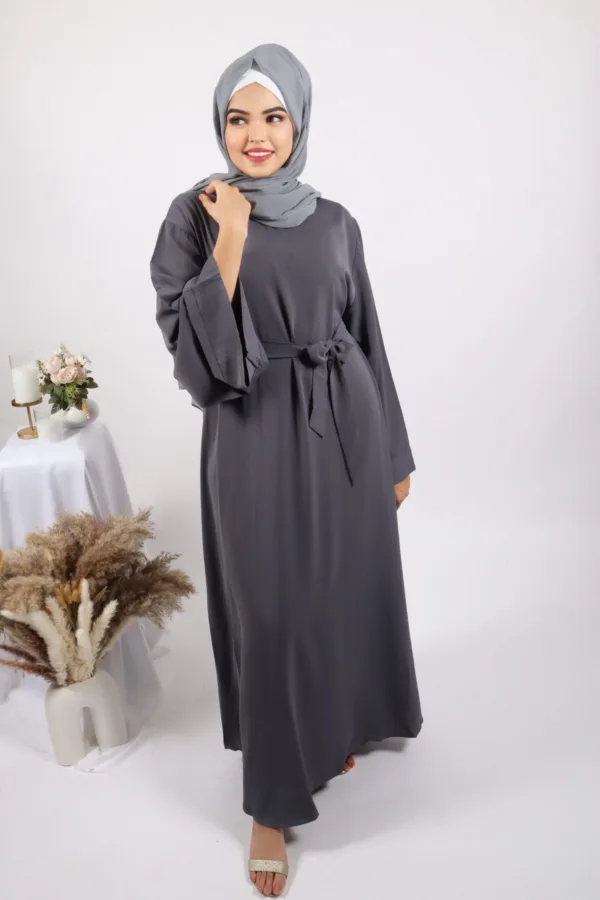 Eve Classic Abaya Dress - Grey - Image 2