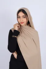 Sand Turkish Pleated Jersey Hijab