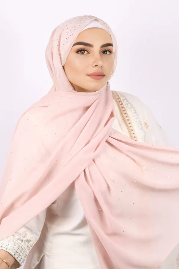 Dusty Litchi Moon Drop Chiffon Hijab - Image 3