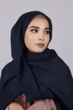 Navy Classic Cotton Hijab - Image 2
