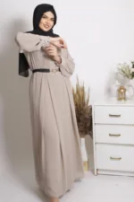 Leah Modest Wear Abaya / Dress - Beige - Image 4