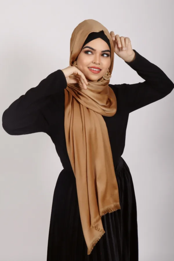 F573413B-2B5F-4EB4-9B44-6E6C34EAC61D.jpeg Bronze Gold Luxe Silk Hijab - Image 1