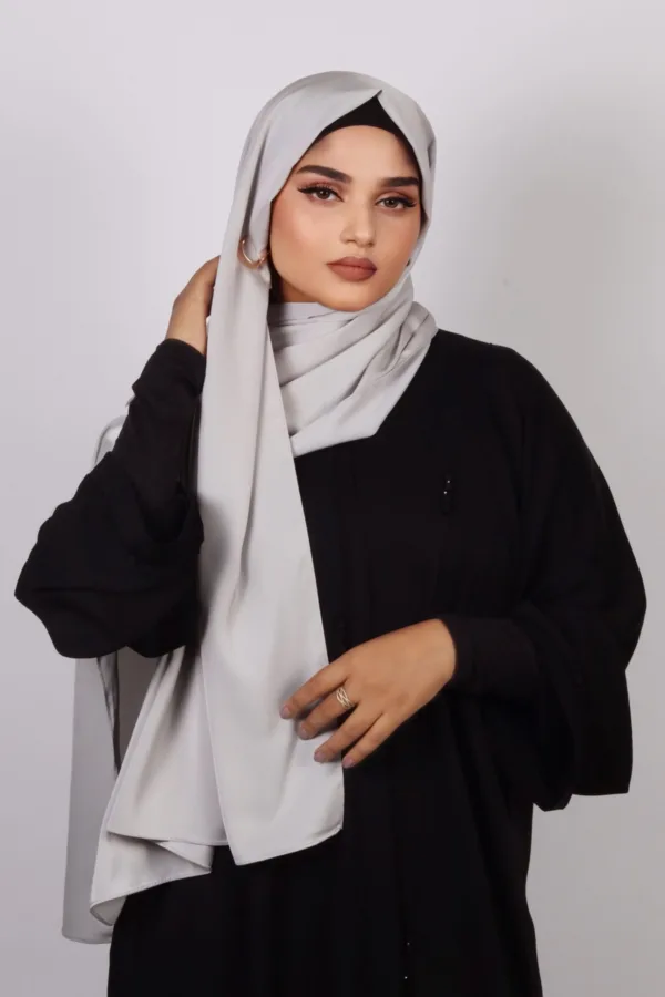 Ash Silver Medina Silk Hijab - Image 3