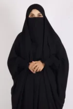 Ehram Firdaus Jilbab 2-Piece Set with In-Built Niqab - Black - Image 2