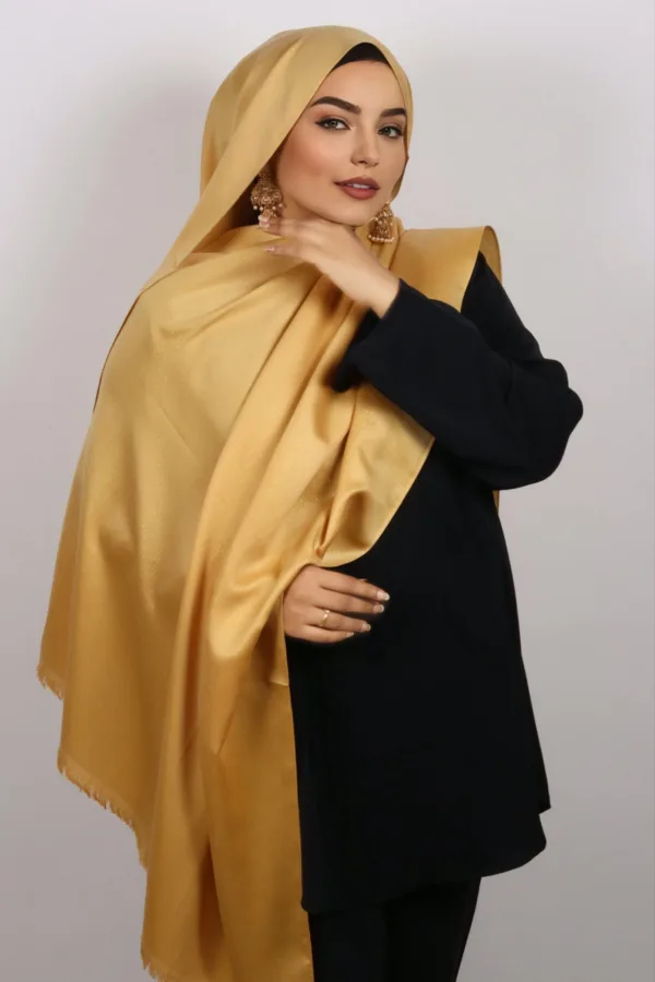 Gold Shimmer Viscose Hijab - Image 2