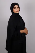 Pitch Black Medina Silk Hijab - Image 2