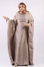 Moroccan Kaftan Organza Abaya - Rose Copper - Image 5