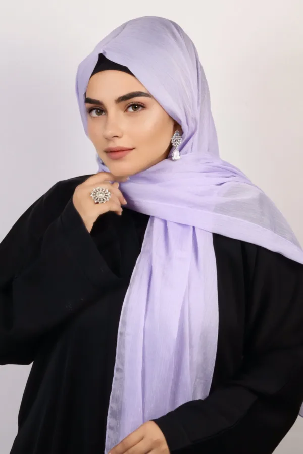 F92ABEF6-5A95-4D35-A6A0-1F9D6DFD5B0E-1.jpeg Orchid Shimmer Chiffon Hijab - Image 1