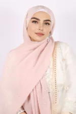 Dusty Litchi Moon Drop Chiffon Hijab - Image 2