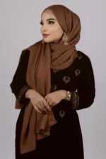Cookie Brown Muna Satin Hijab - Image 2